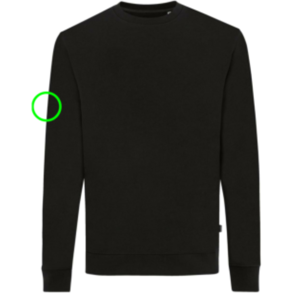 Suéter personalizado Zion Iqoniq de algodón reciclado cuello redondo - Sudaderas personalizadas - Regalo Promocional Personalizado - Tecnica Bordado - Zona manga derecha