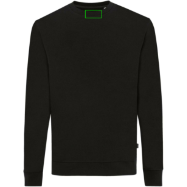 Suéter personalizado Zion Iqoniq de algodón reciclado cuello redondo - Sudaderas personalizadas - Regalo Promocional Personalizado - Tecnica Serigrafía por Transferencia - Zona En el cuello