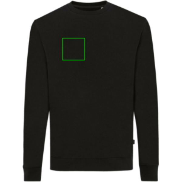 Suéter personalizado Zion Iqoniq de algodón reciclado cuello redondo - Sudaderas personalizadas - Regalo Promocional Personalizado - Tecnica Serigrafía por Transferencia - Zona pecho derecho