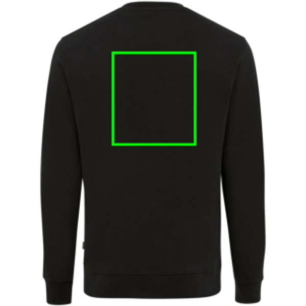 Suéter personalizado Zion Iqoniq de algodón reciclado cuello redondo - Sudaderas personalizadas - Regalo Promocional Personalizado - Tecnica Serigrafía por Transferencia - Zona parte trasera