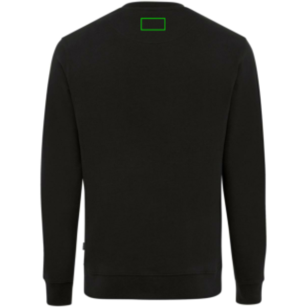 Suéter personalizado Zion Iqoniq de algodón reciclado cuello redondo - Sudaderas personalizadas - Regalo Promocional Personalizado - Tecnica Serigrafía por Transferencia - Zona parte trasera y alta del artículo