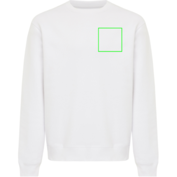 pecho izquierda - Sudadera de cuello redondo de algodón reciclado Torla IQONIQ - Regalo Promocional Personalizado