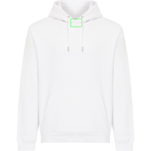 En el cuello - Sudadera con capucha de algodón reciclado Joshua IQONIQ - Regalo Promocional Personalizado