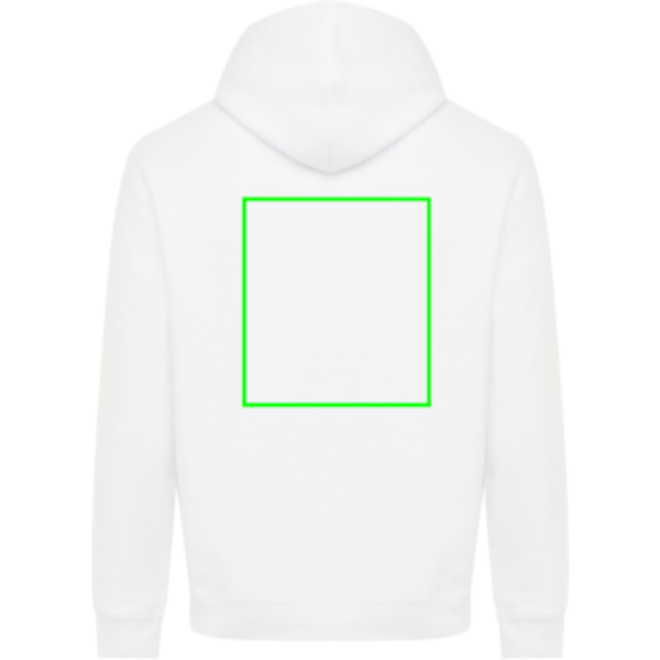 parte trasera - Sudadera con capucha de algodón reciclado Joshua IQONIQ - Regalo Promocional Personalizado