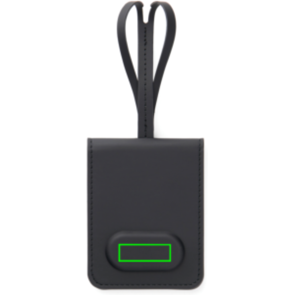 Etiqueta de equipaje VINGA Baltimore RCS con buscador dual - Viaje - Mochilas corporativas personalizadas - Tecnica Grabado CO2 - Zona parte frontal y baja del artículo