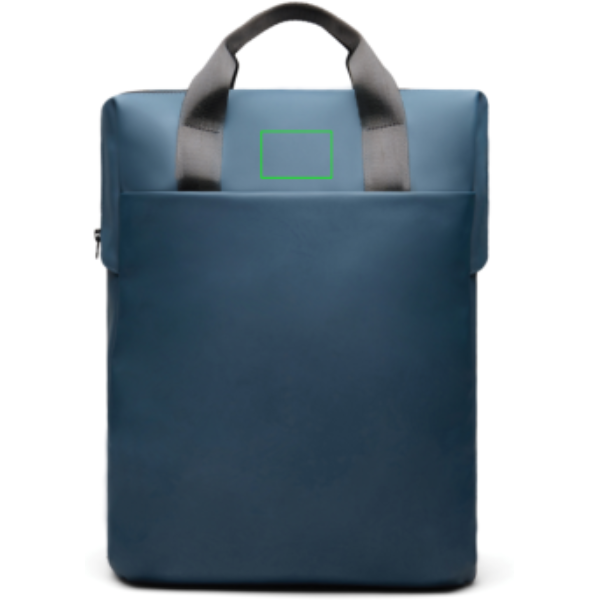 Mochila VINGA Baltimore RCS - Mochilas personalizadas - Mochilas corporativas personalizadas - Tecnica Etiqueta PU Baltimore azul marino - Zona parte frontal/alta del artículo