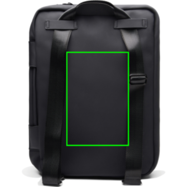 Mochila convertible VINGA Baltimore RCS - Mochilas personalizadas - Mochilas corporativas personalizadas - Tecnica Etiqueta PU Baltimore negra - Zona parte trasera