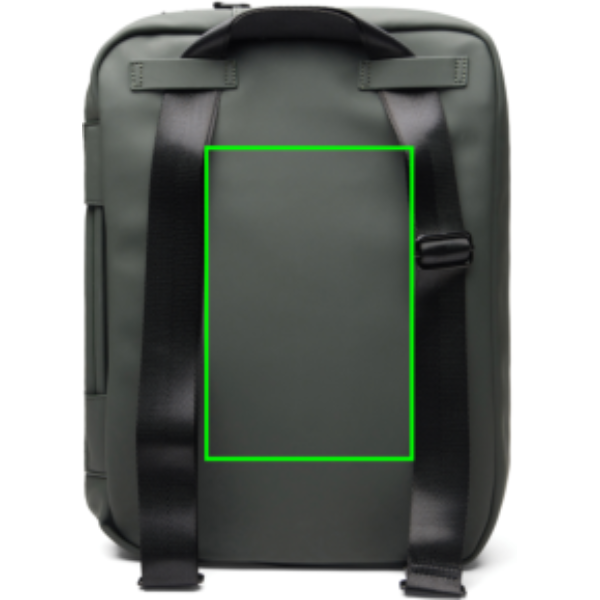 Mochila convertible VINGA Baltimore RCS - Mochilas personalizadas - Mochilas corporativas personalizadas - Tecnica Etiqueta PU Baltimore verde - Zona parte trasera