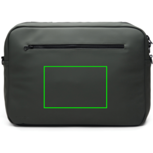 Mochila convertible VINGA Baltimore RCS - Mochilas personalizadas - Mochilas corporativas personalizadas - Tecnica Etiqueta PU Baltimore verde - Zona parte frontal del artículo