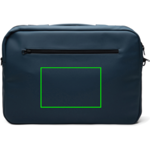 Mochila convertible VINGA Baltimore RCS - Mochilas personalizadas - Mochilas corporativas personalizadas - Tecnica Etiqueta PU Baltimore azul marino - Zona parte frontal del artículo