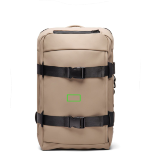 Mochila explorer VINGA Baltimore - Mochilas personalizadas - Mochilas corporativas personalizadas - Tecnica Etiqueta PU Baltimore negra - Zona parte frontal del artículo