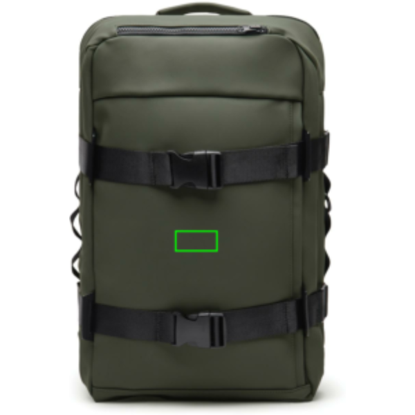 Mochila explorer VINGA Baltimore - Mochilas personalizadas - Mochilas corporativas personalizadas - Tecnica Etiqueta PU Baltimore verde - Zona parte frontal del artículo