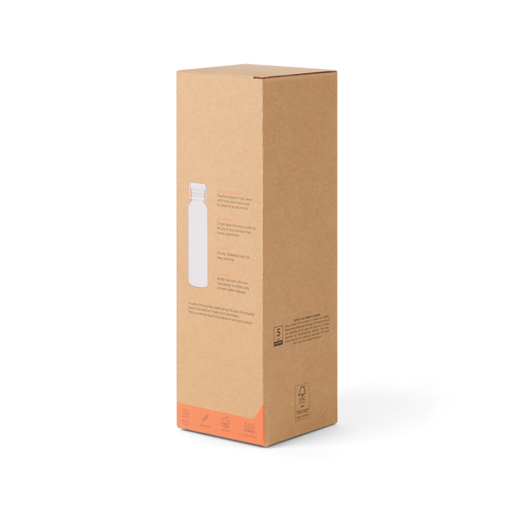 Botella agua Nordic Drift Trail Ultra Light titanio 600 ml