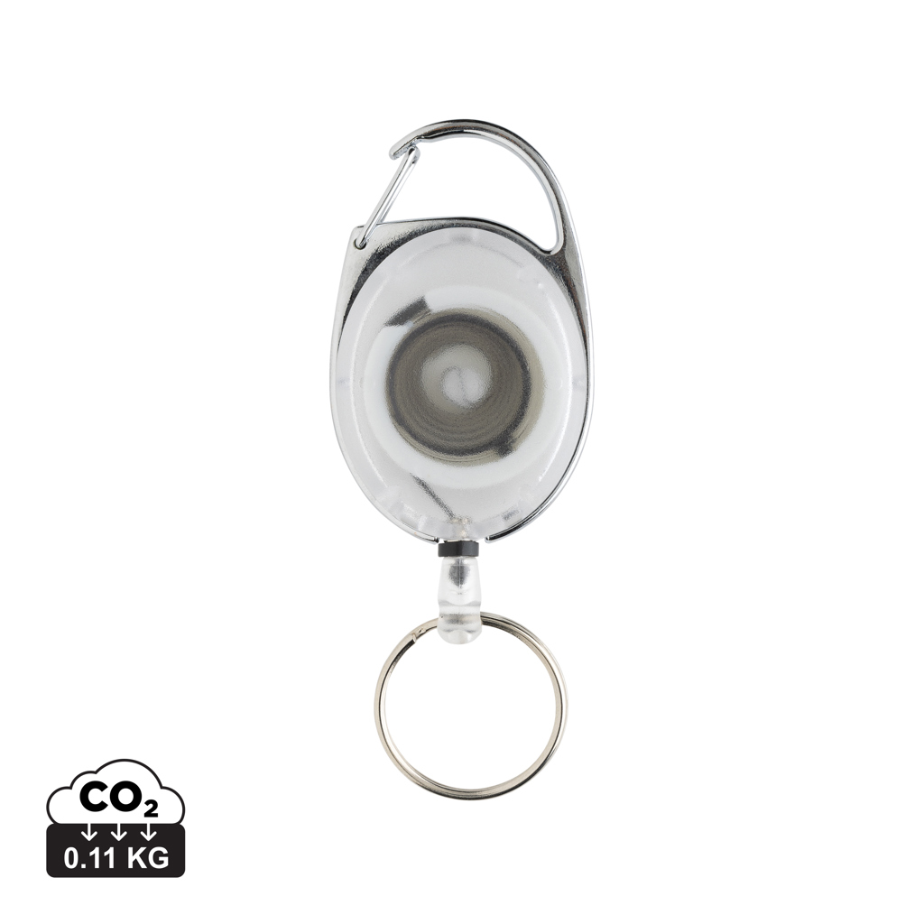 blanco Llavero con clip alargable de ABS reciclado RCS