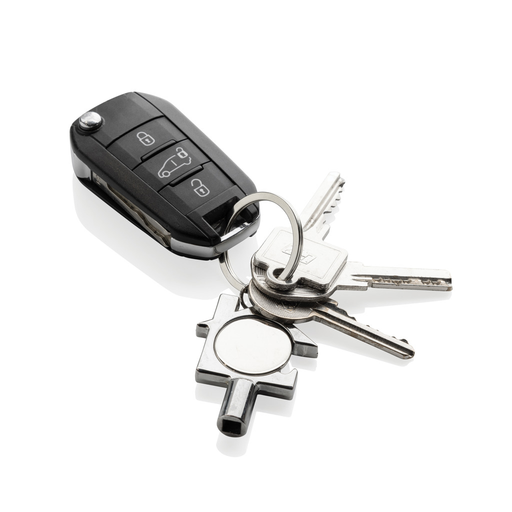 Picture of RCS recycled zinc alloy 3 in 1 keychain