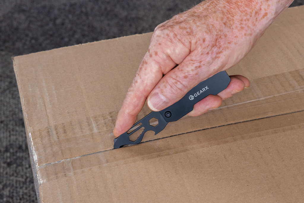 Picture of Gear X foldable EDC tool with carabiner and parcel cutter