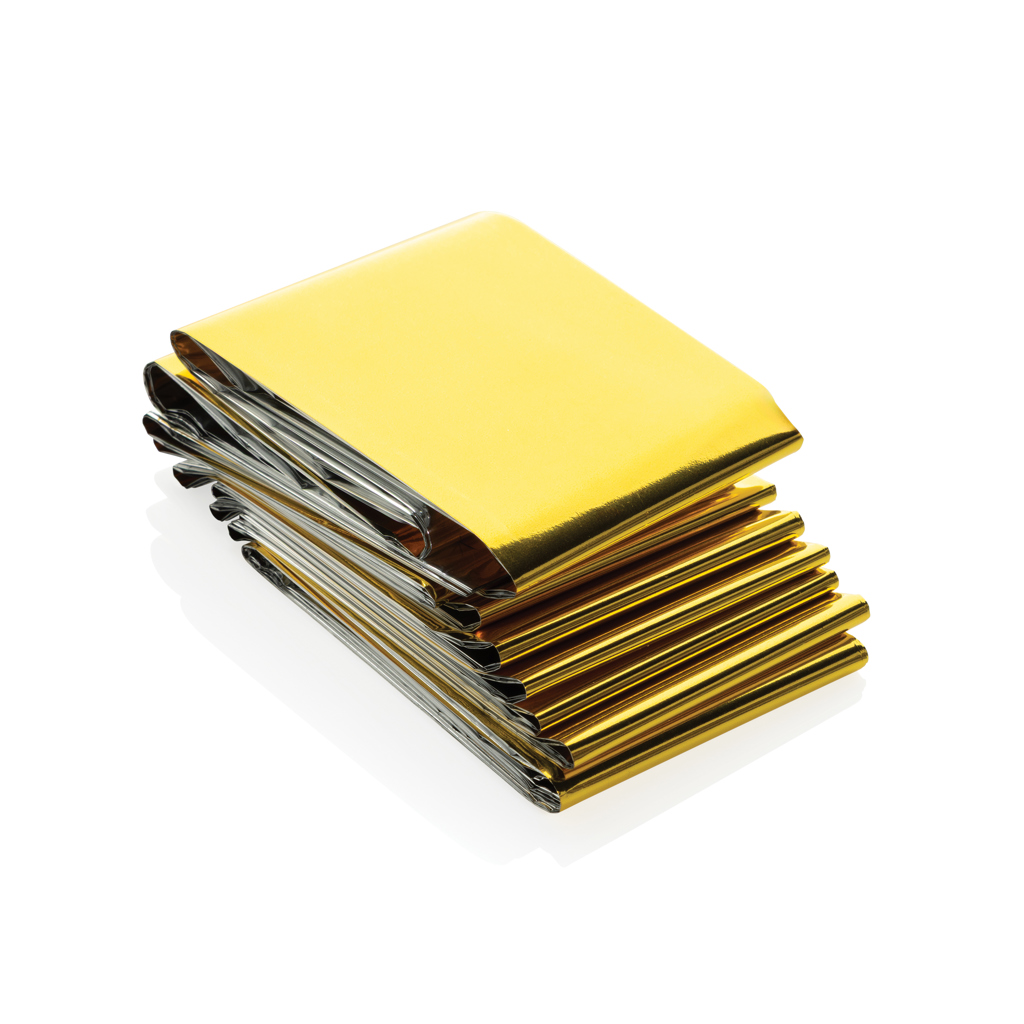 Picture of Solra emergency blanket in RCS recycled RPET pouch