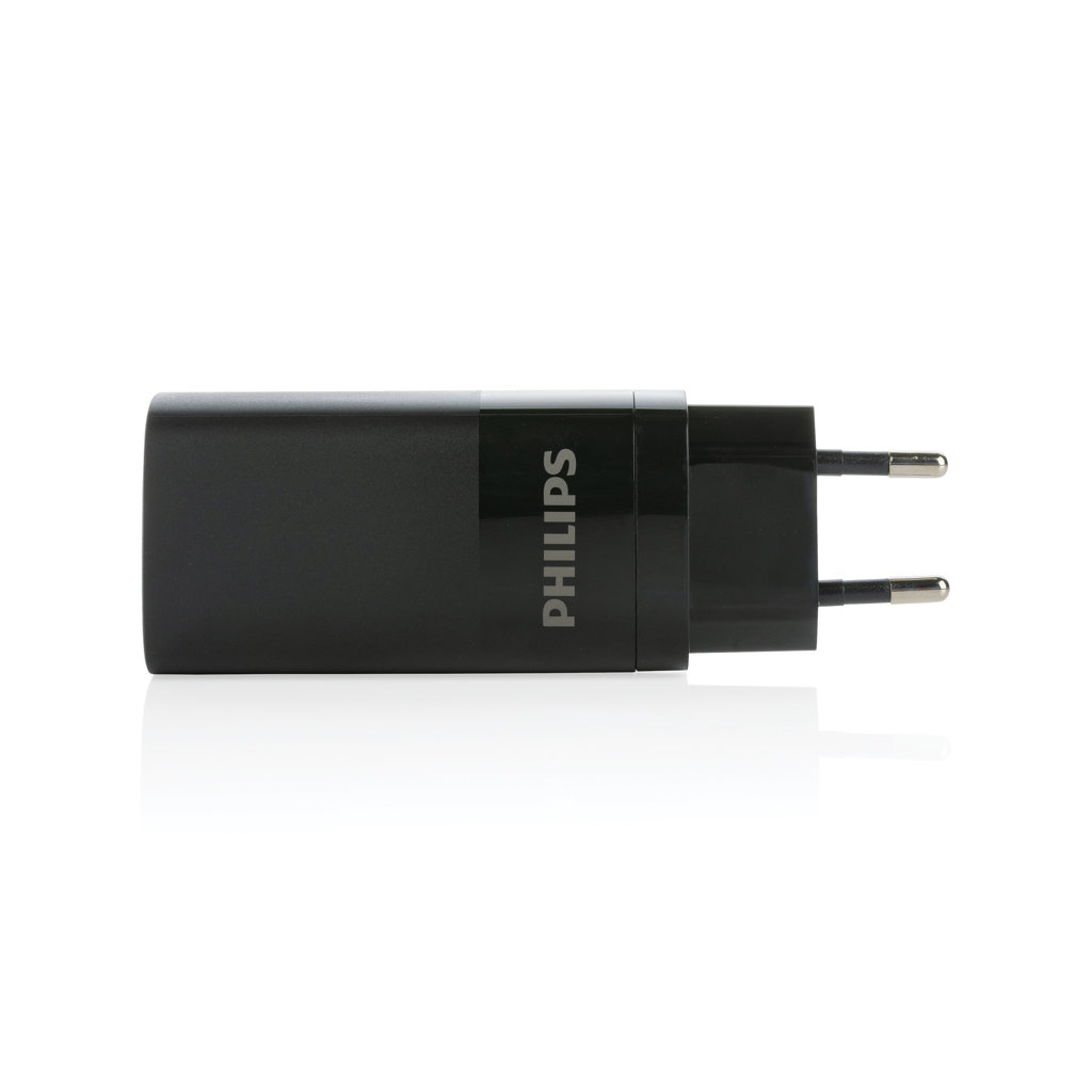 Philips 65W ultra hurtig PD 3-port USB vægoplader, sort