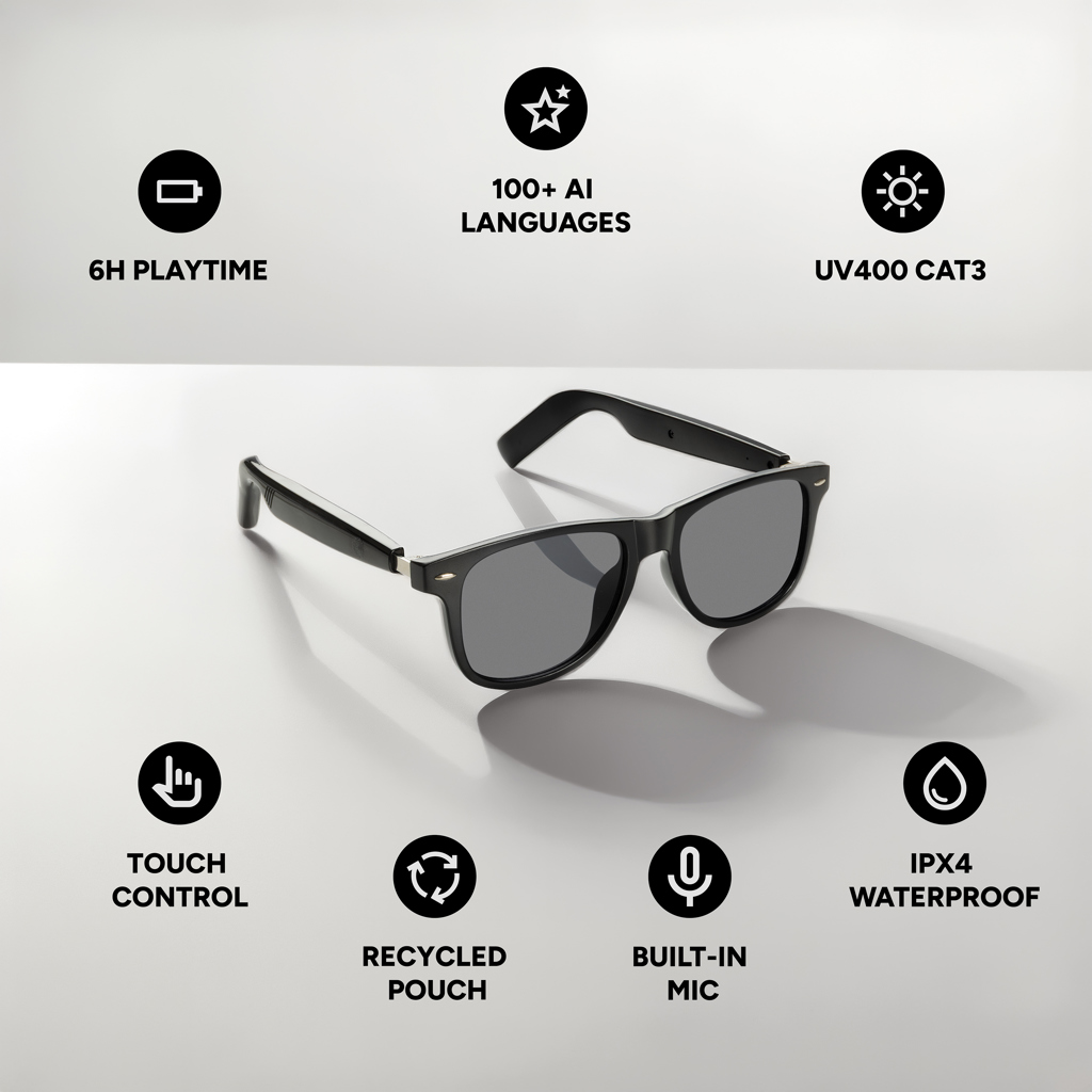 Picture of Miro AI-powered Audio Glasses with translation function