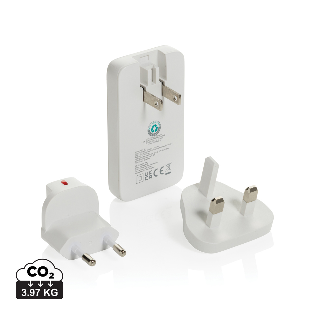 Cargador plano Fluxo RCS 65W GaN y conectores universales