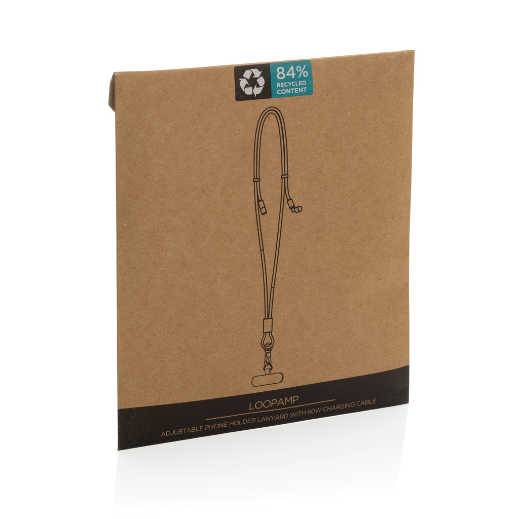 Picture of LoopAmp RCS RPET adjustable phone cord with 60W cable