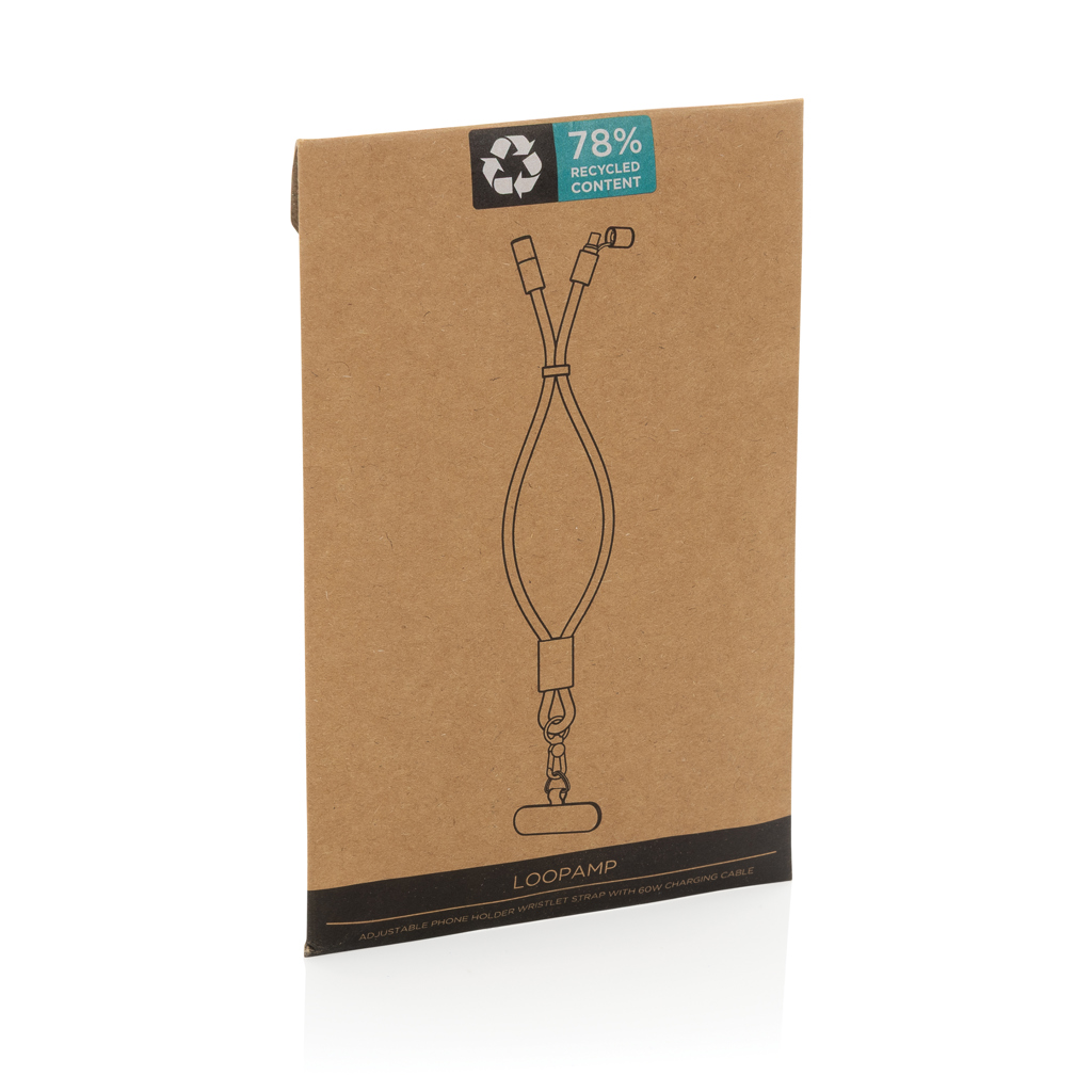 Picture of LoopAmp RCS RPET adjustable phone wrist strap 60W cable