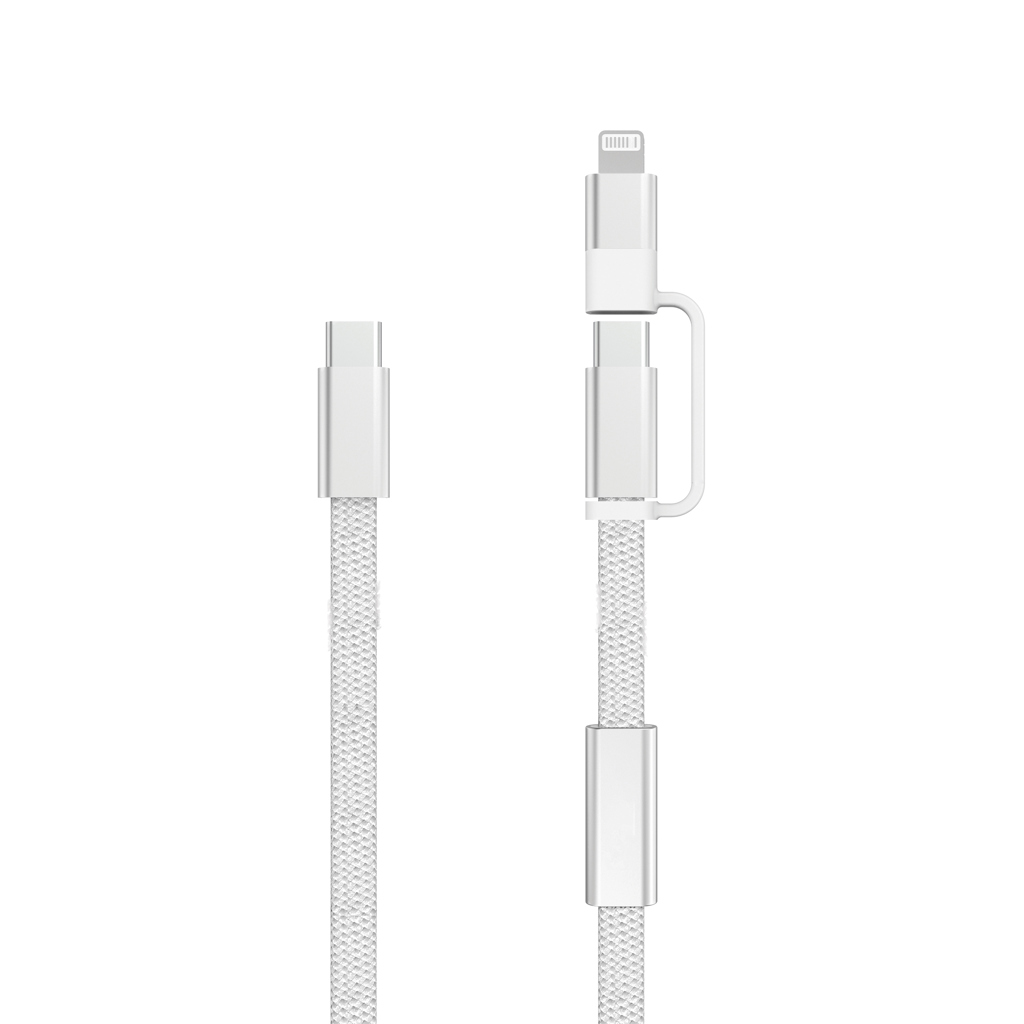 gris Cable de carga rápida 2 en 1 Arc RCS de 60W y 120 cm