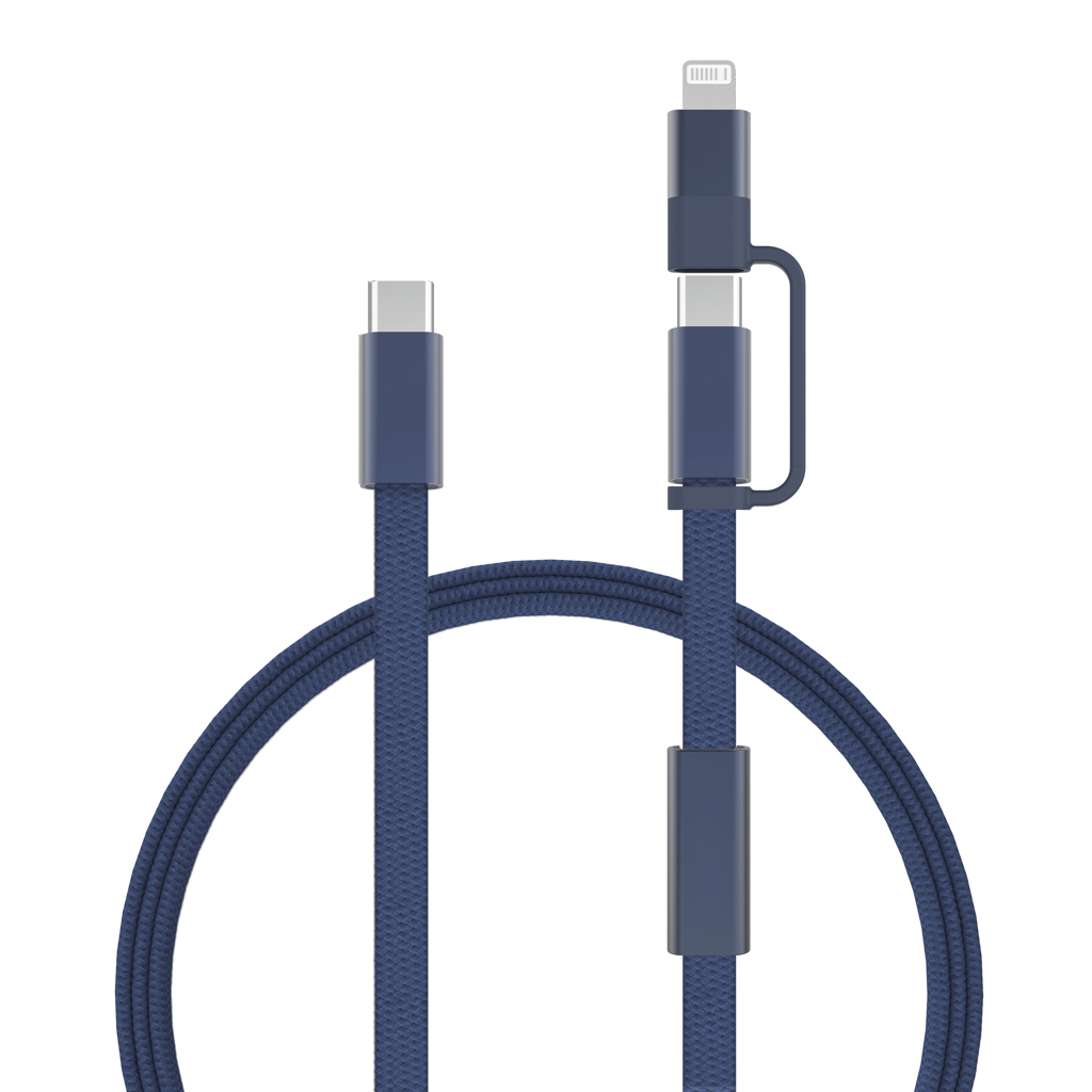 azul Cable de carga rápida 2 en 1 Arc RCS de 60W y 120 cm