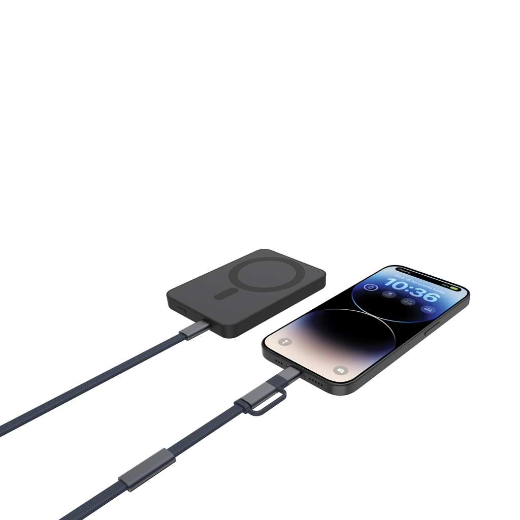 azul Cable de carga rápida 2 en 1 Arc RCS de 60W y 120 cm
