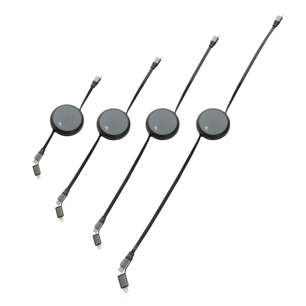 Picture of Terra RCS recycled aluminium retractable 240W 2-in-1 cable