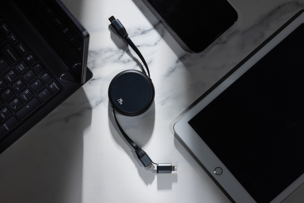 Picture of Terra RCS recycled aluminium retractable 240W 2-in-1 cable