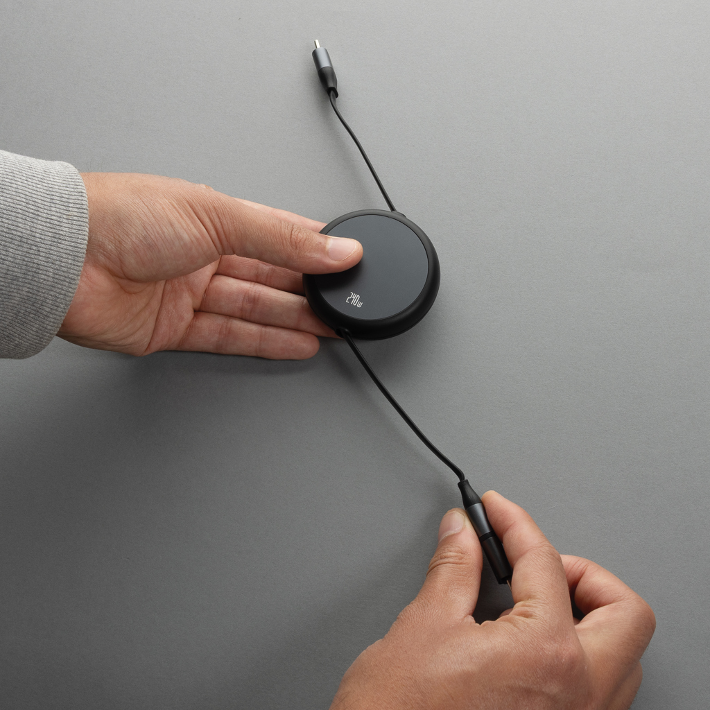 Picture of Terra RCS recycled aluminium retractable 240W 2-in-1 cable