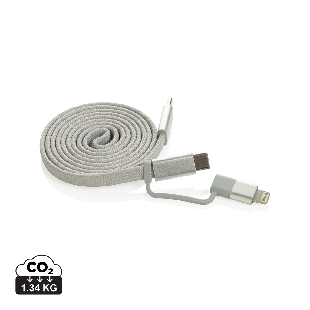 gris Cable magnético Arc 60W ultrafino 2 en 1 reciclado RCS