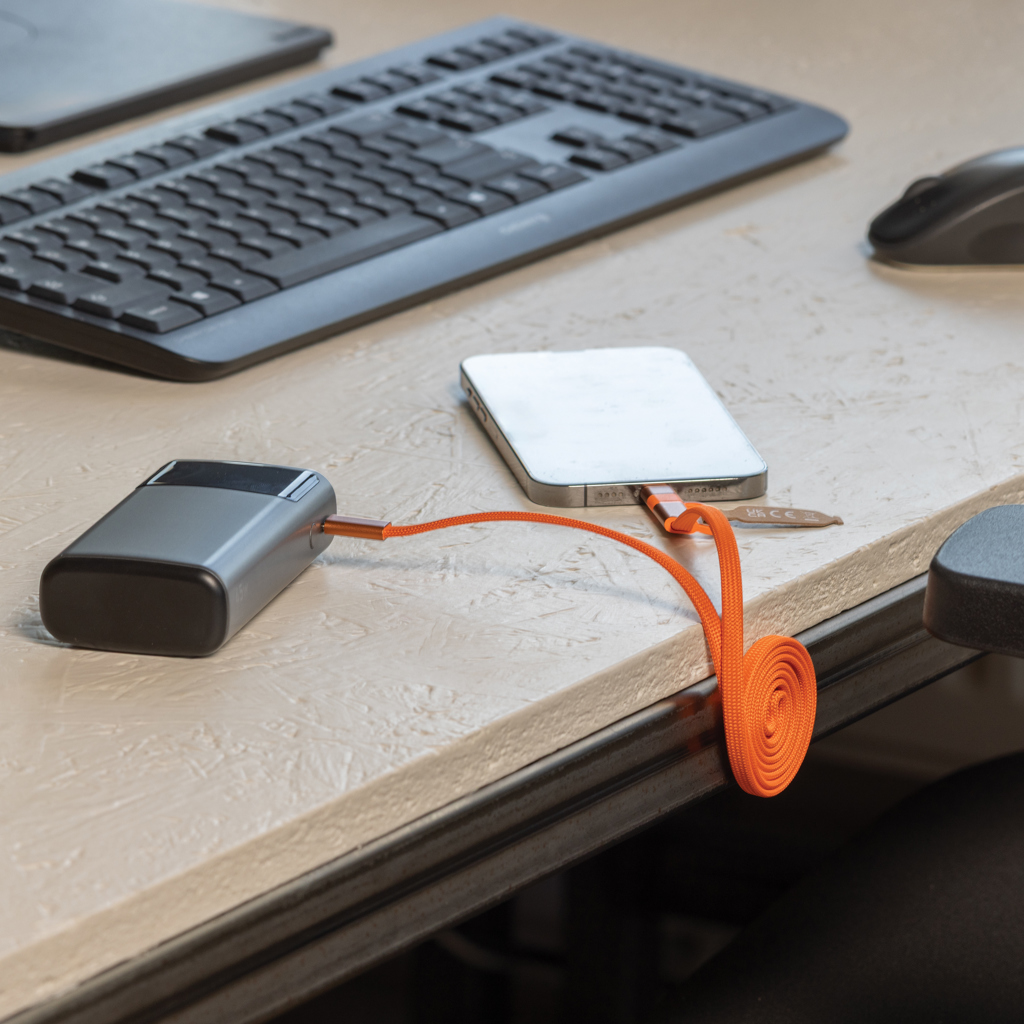 Cable magnético Arc 60W ultrafino 2 en 1 reciclado RCS