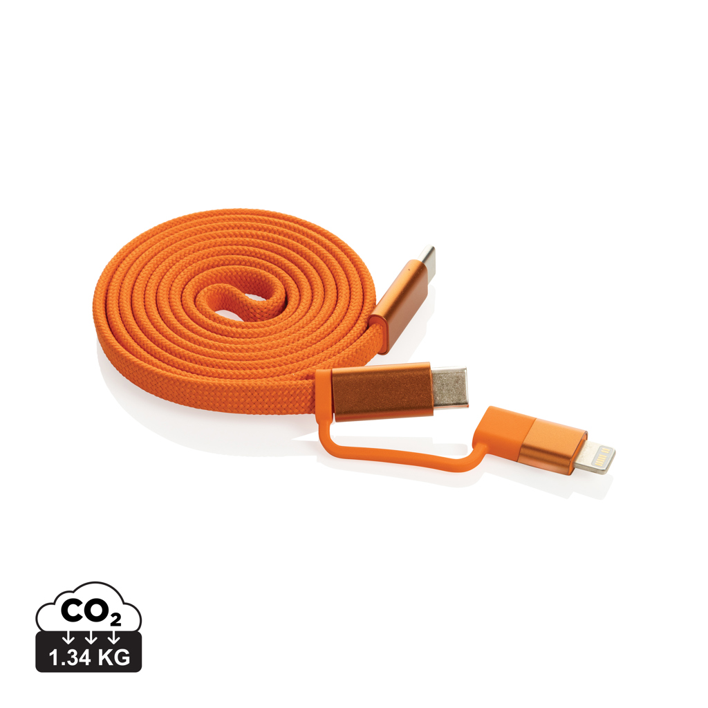 naranja Cable magnético Arc 60W ultrafino 2 en 1 reciclado RCS