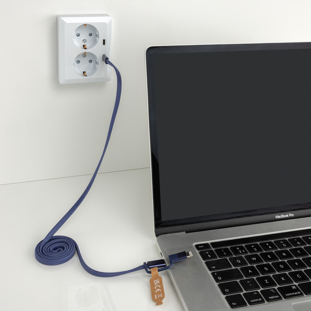 Cable magnético Arc 60W ultrafino 2 en 1 reciclado RCS