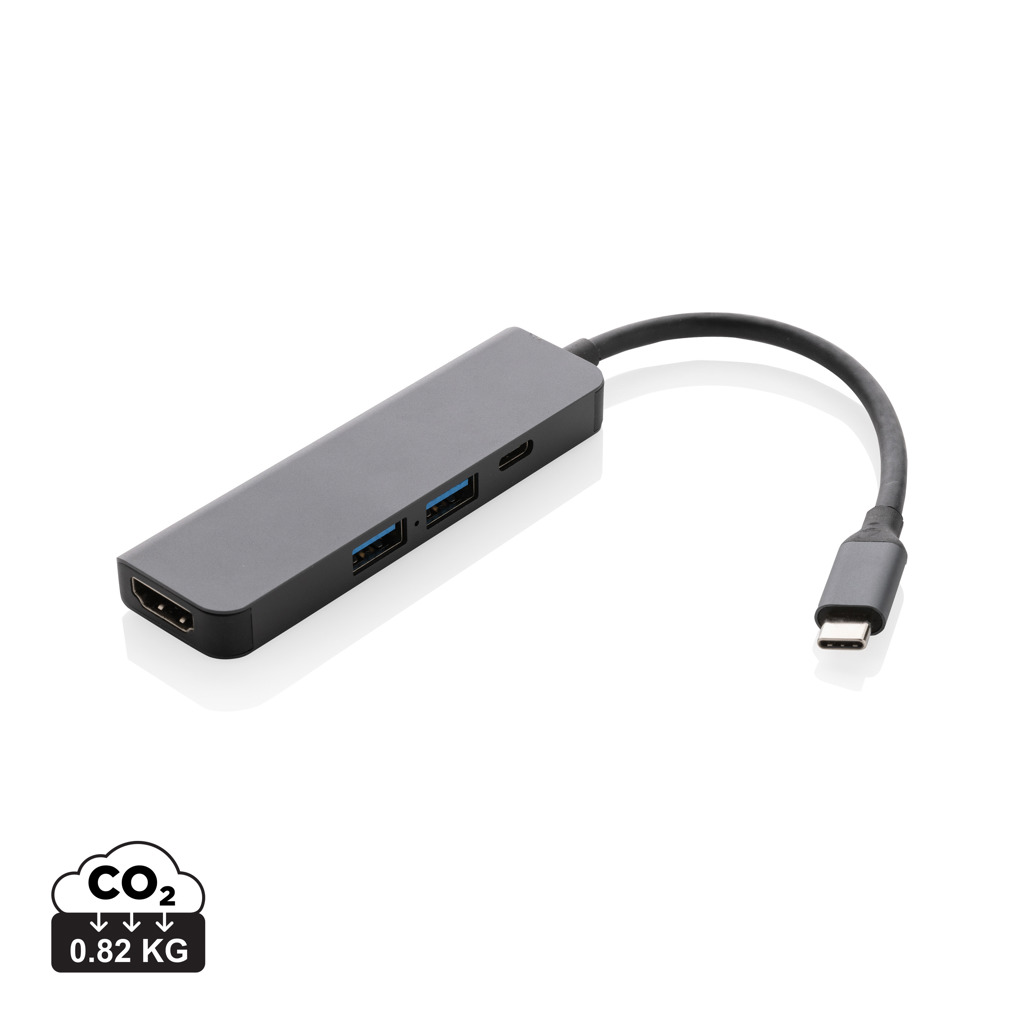 Hub Terra RCS de aluminio reciclado con entrada HDMI