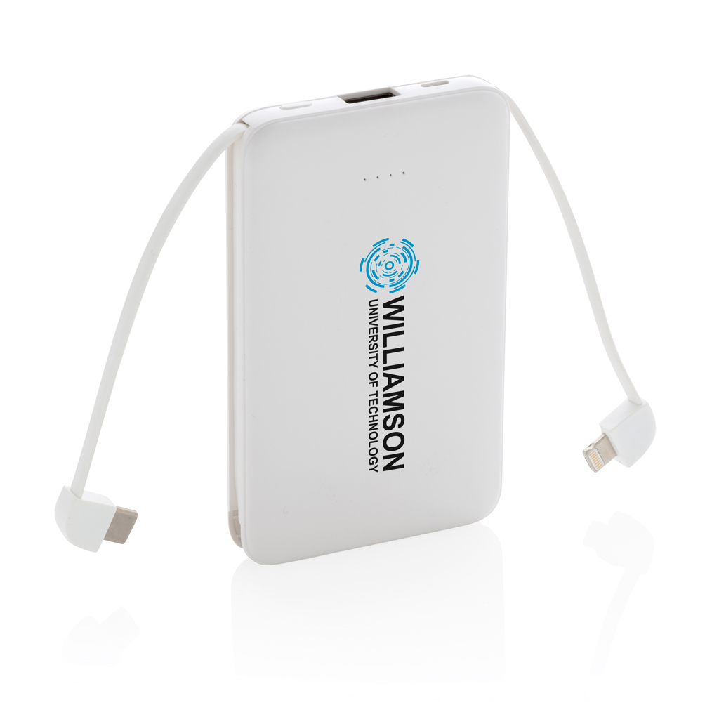 Batterie de secours 5000 mAh avec câbles intégrés