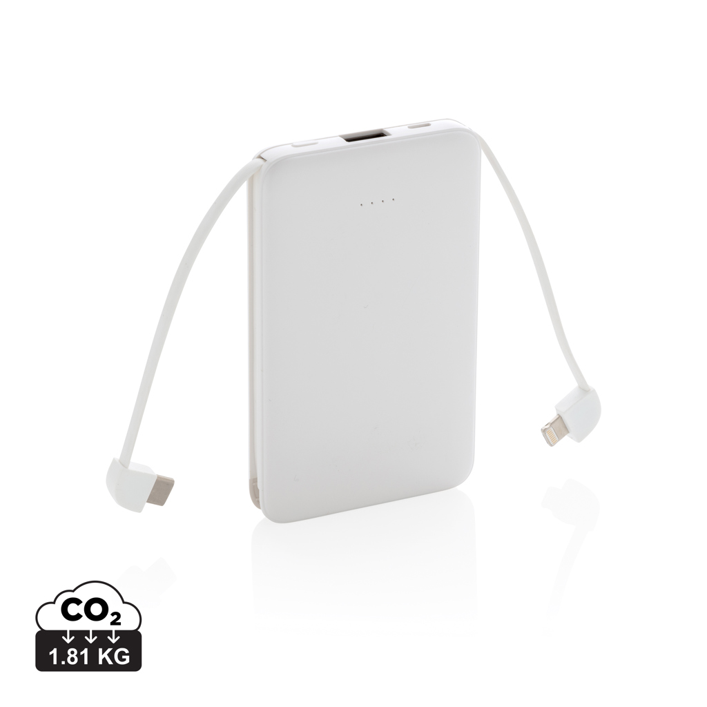Batterie de secours 5000 mAh avec câbles intégrés