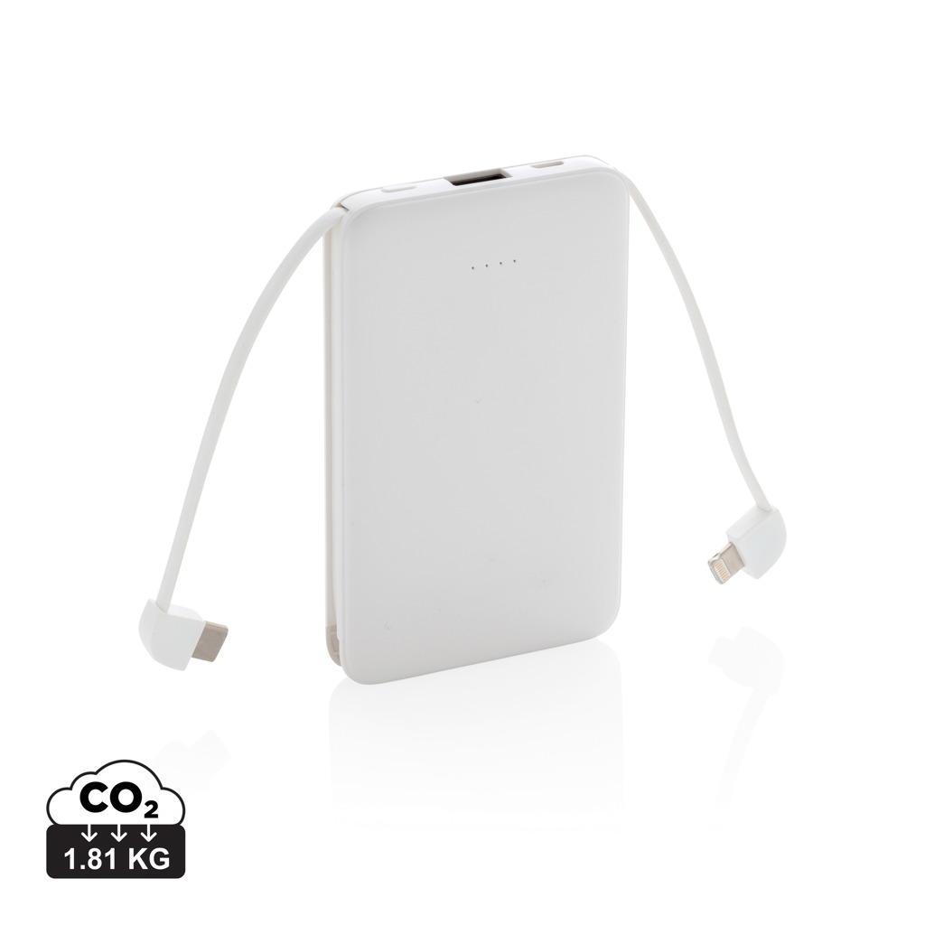 Powerbank 5.000 mAh de bolsillo con cables integrados