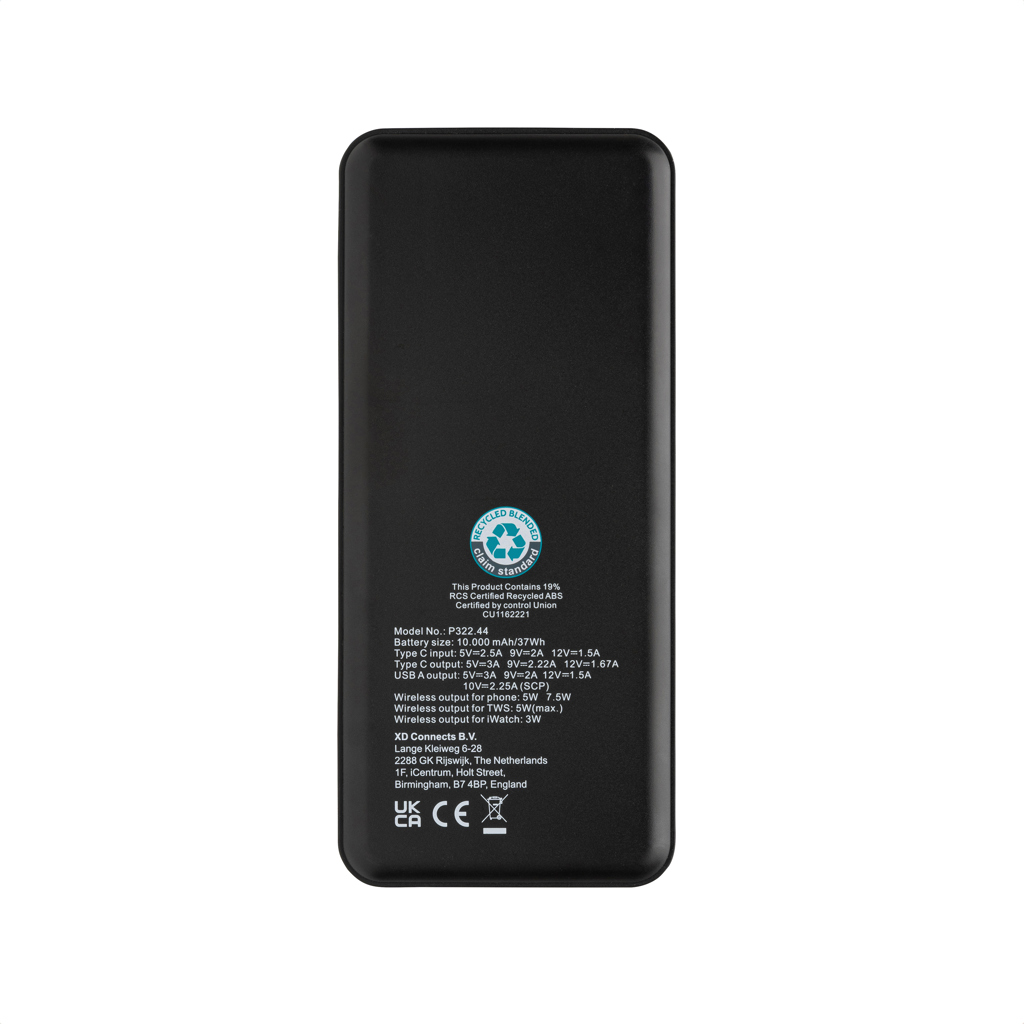 Picture of Fenwick RCS recycled plastic 10000mah  3 in 1 fast powerbank