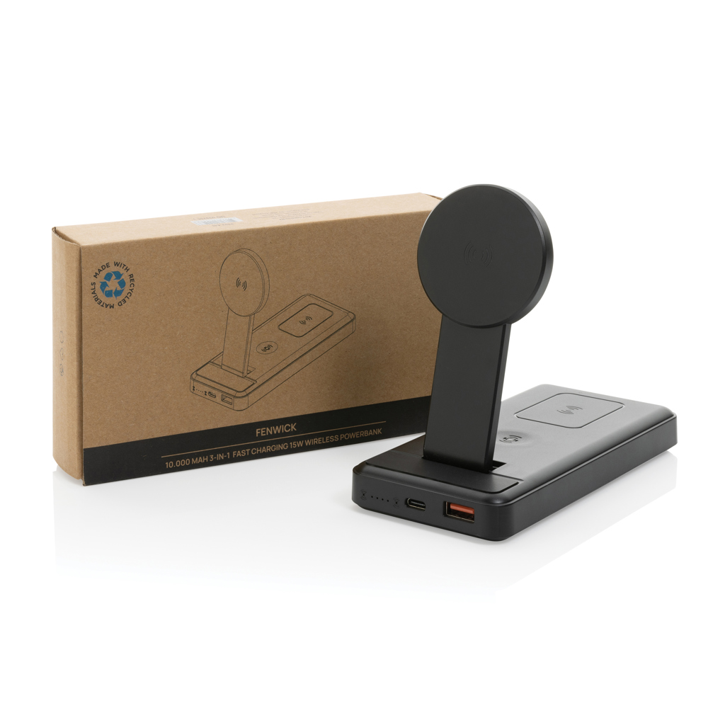 Picture of Fenwick RCS recycled plastic 10000mah  3 in 1 fast powerbank