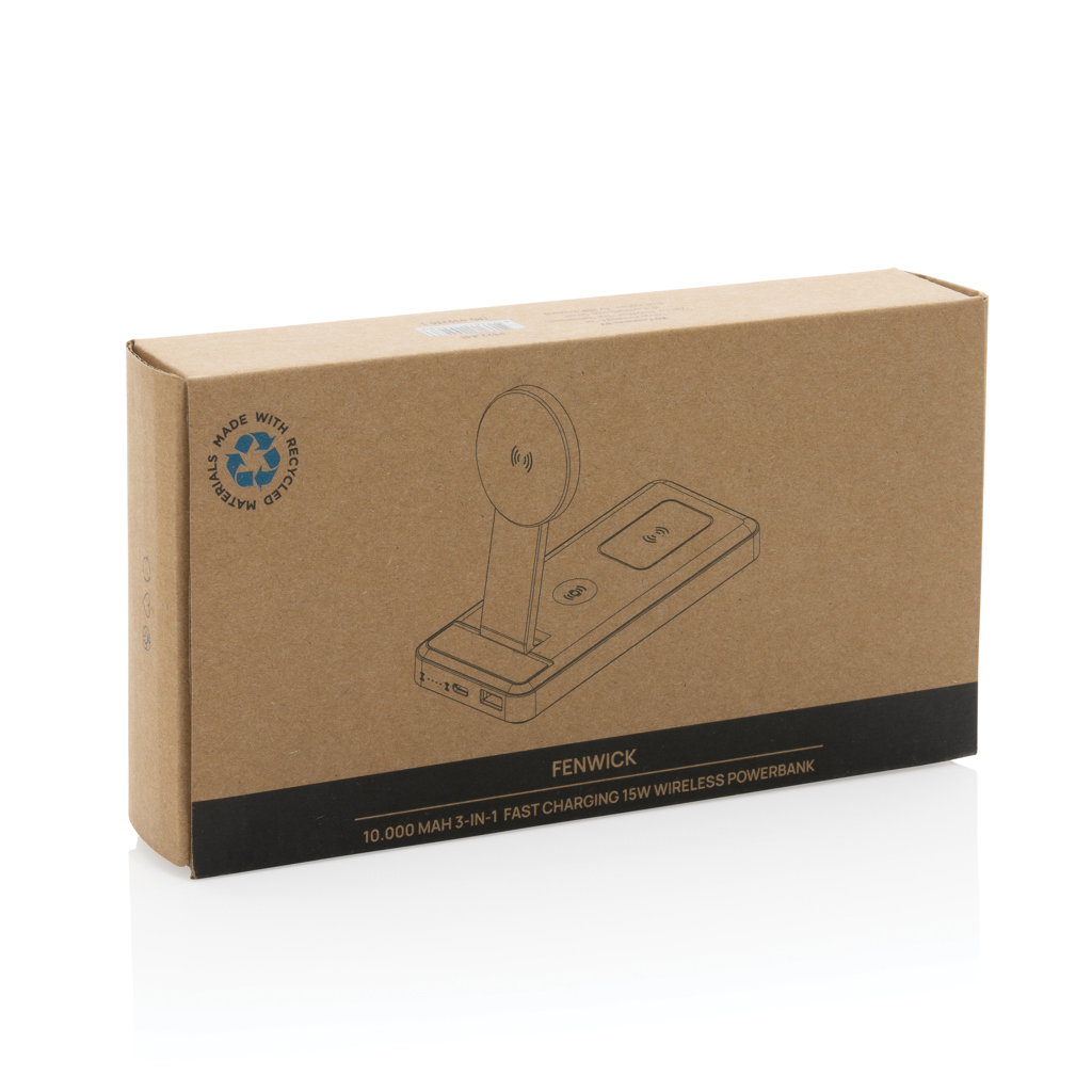Picture of Fenwick RCS recycled plastic 10000mah  3 in 1 fast powerbank