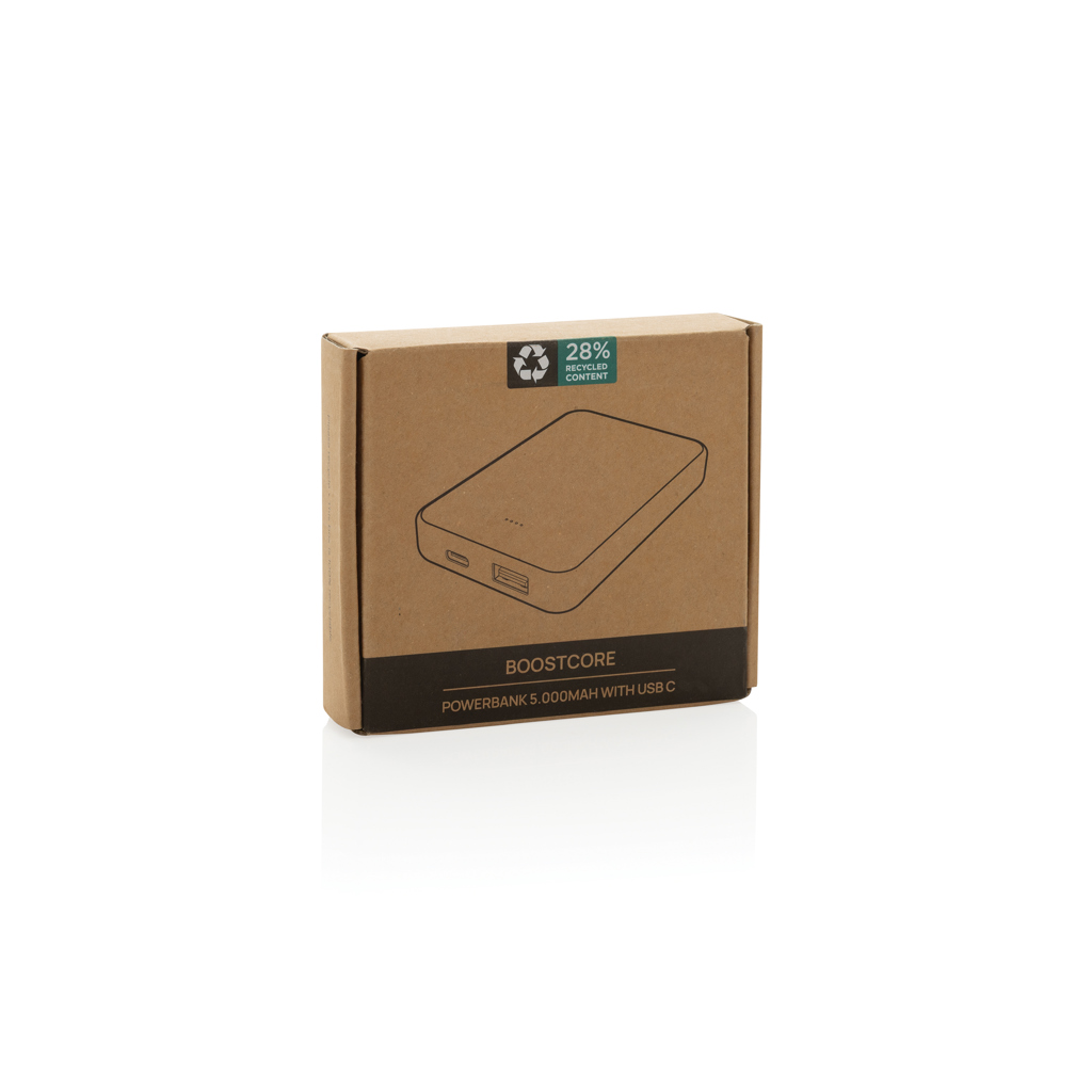 Powerbank Boostcore RCS plástico reciclado 5.000 mAh USB C