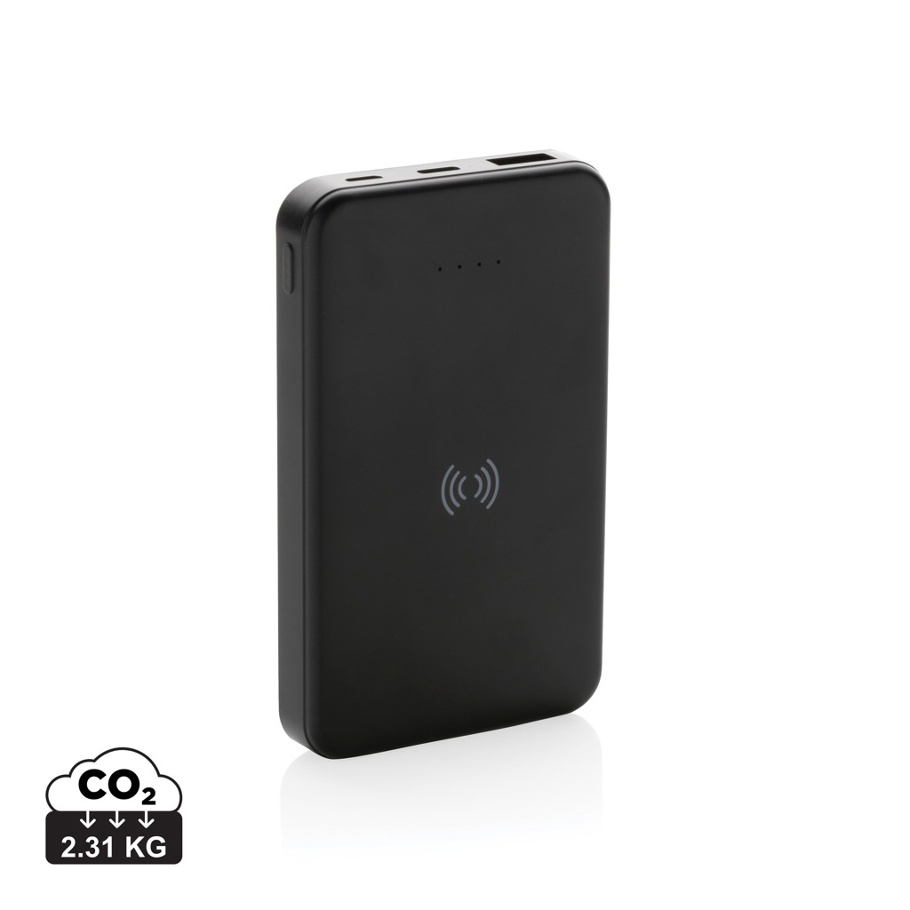 RCS genanvendt plastik wireless powerbank 5.000 mAh 5W, sort