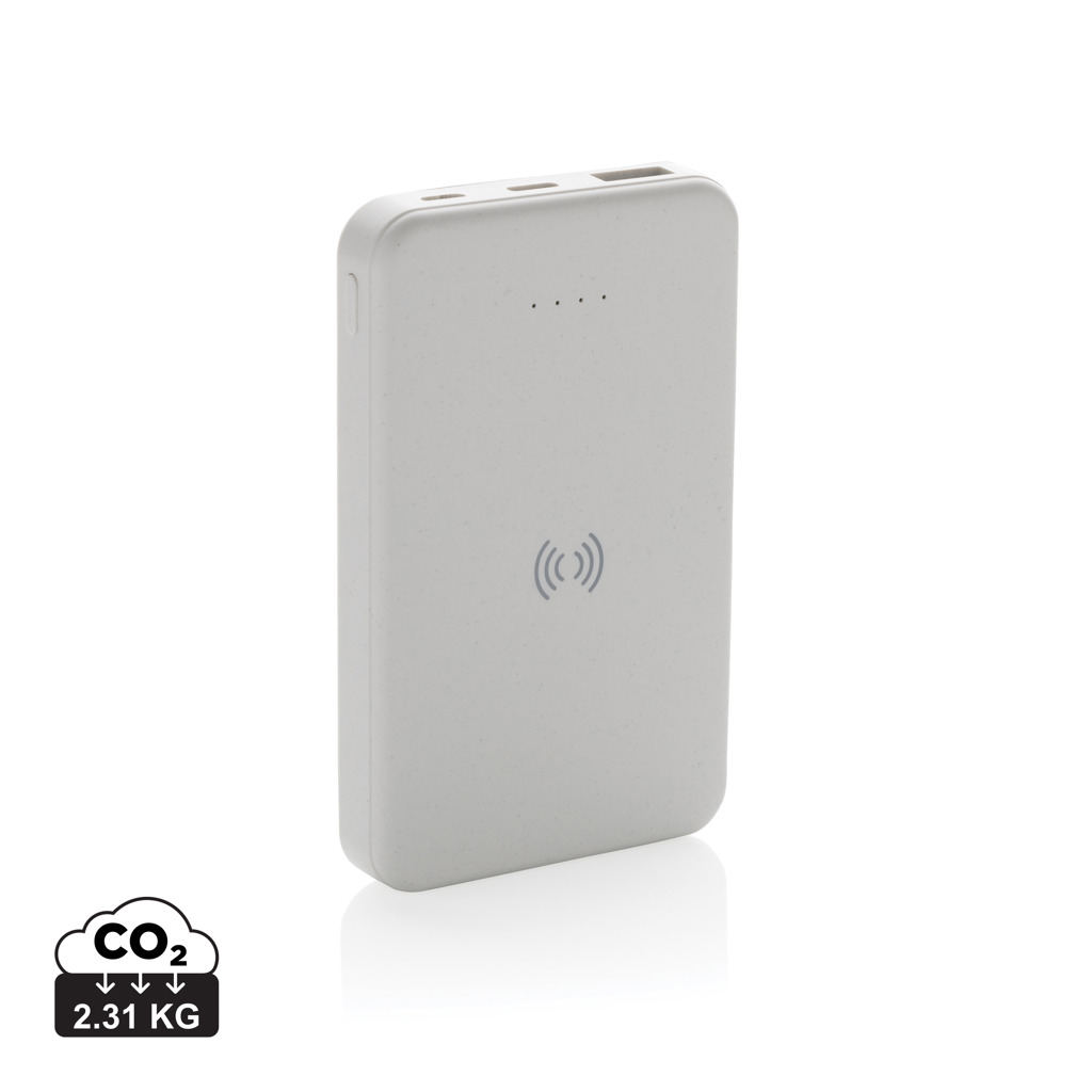 RCS genanvendt plastik wireless powerbank 5.000 mAh 5W, hvid