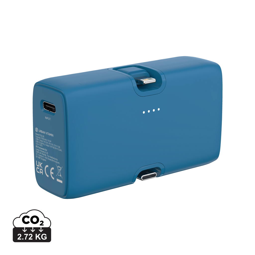 azul Powerbank Urban Vitamin Los Angeles plástico reciclado RCS