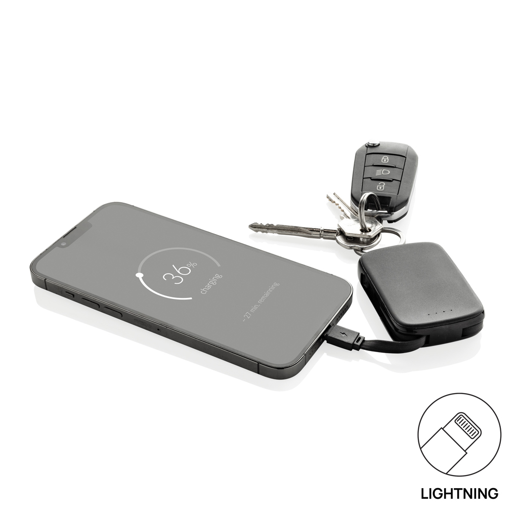 Llavero Nexo y batería externa 2000 mAh con cables RCS