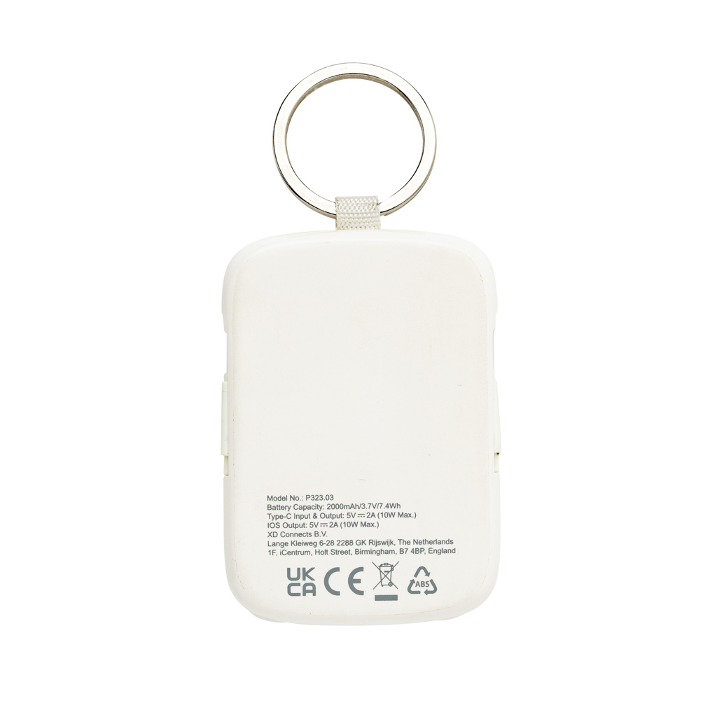 Llavero Nexo y batería externa 2000 mAh con cables RCS