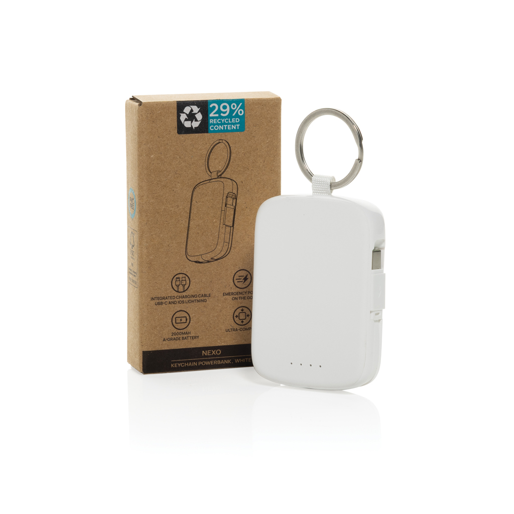 Llavero Nexo y batería externa 2000 mAh con cables RCS